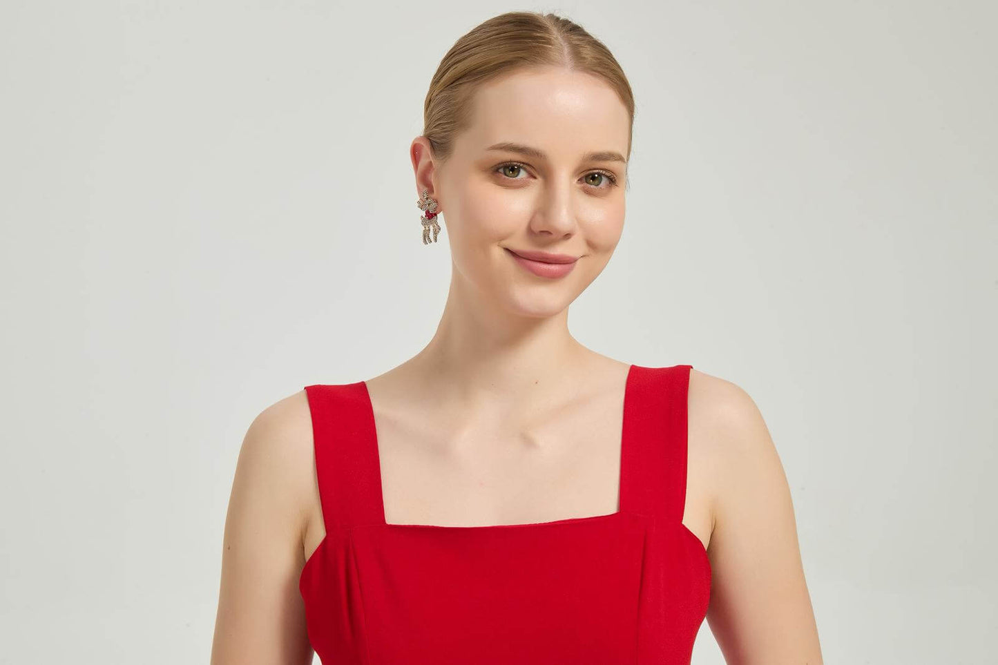 Reindeer Rhinestone Earrings glitter reindeer design