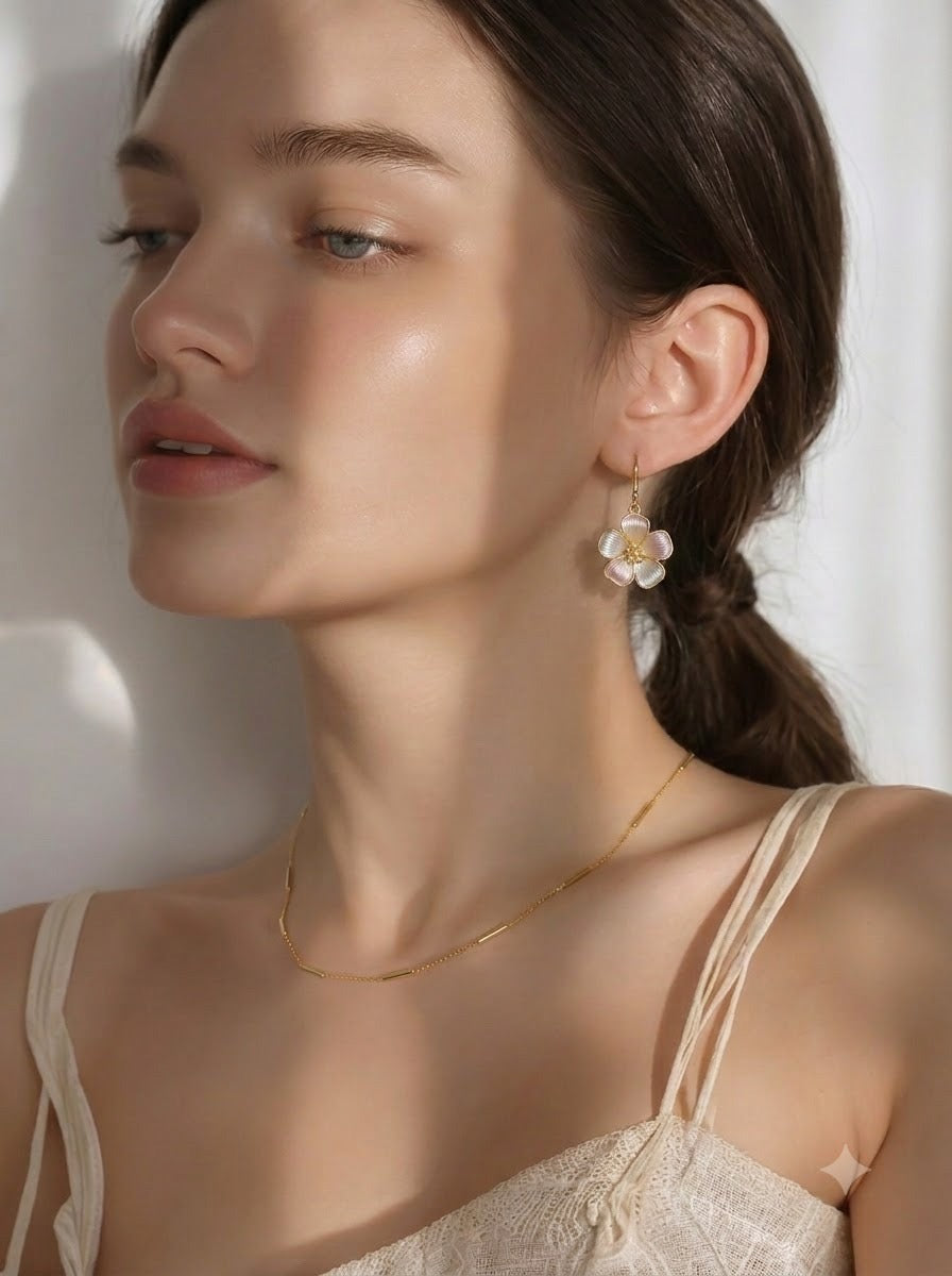 Rainbow petal earrings