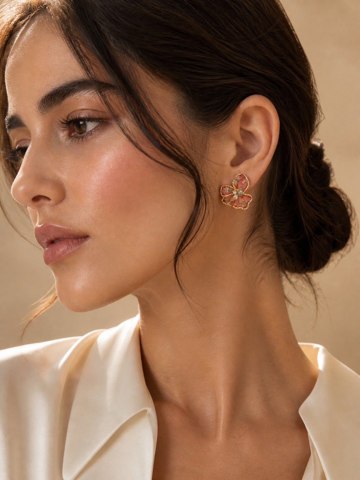 Rosy Clover earrings