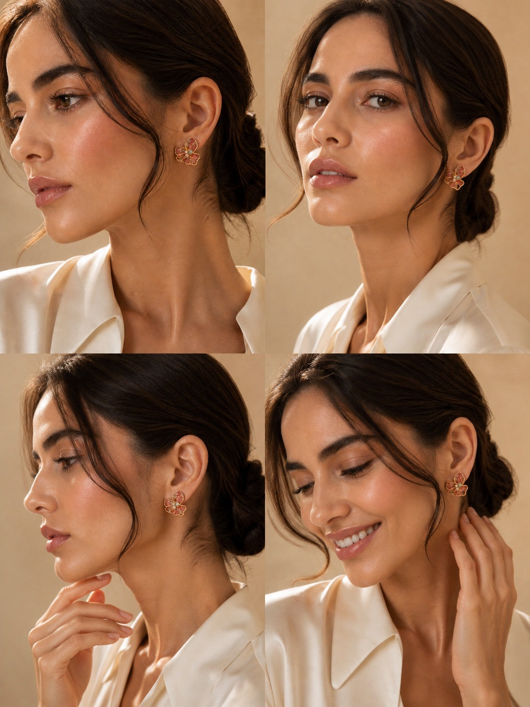 Rosy Clover earrings