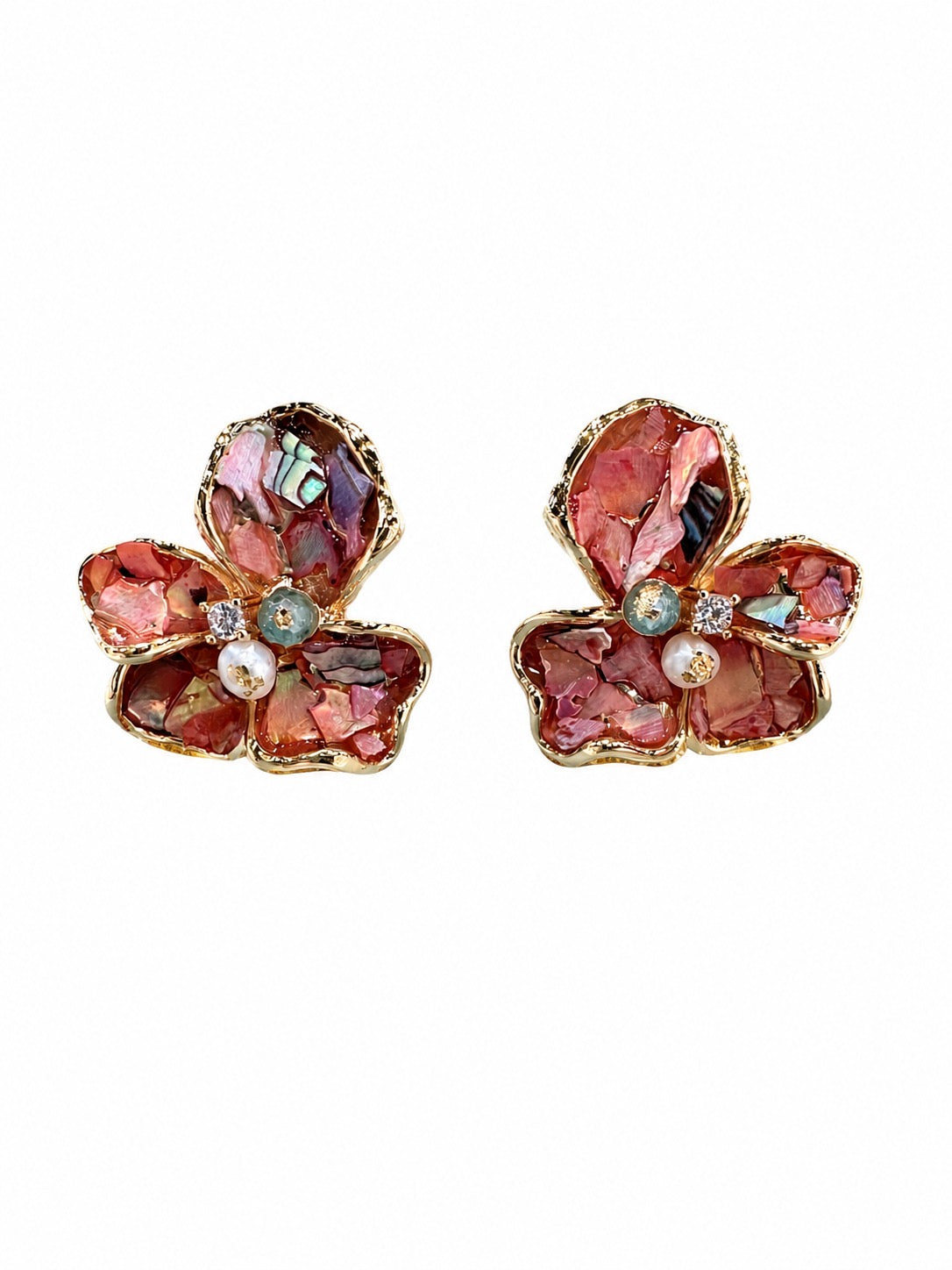 Rosy Clover earrings