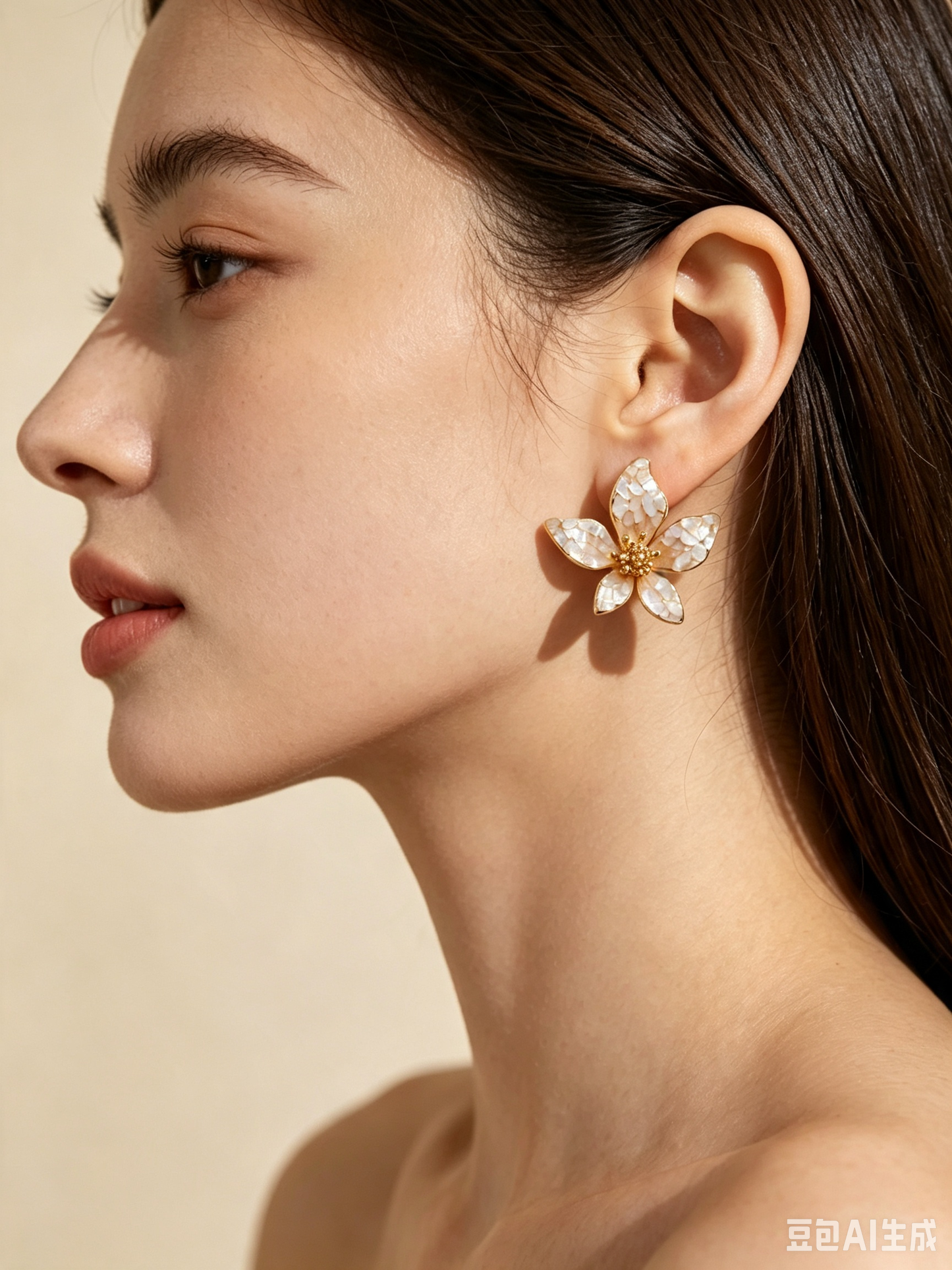 Ivory Mosaic Butterfly Earrings
