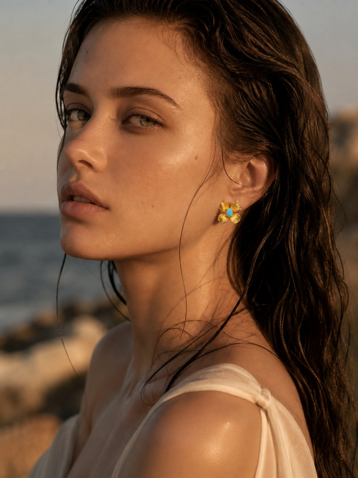 Turquoise Bloom Studs