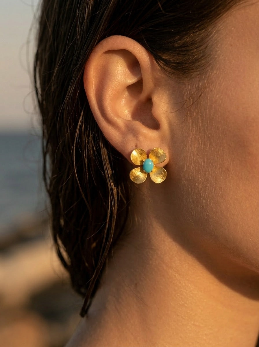 Turquoise Bloom Studs