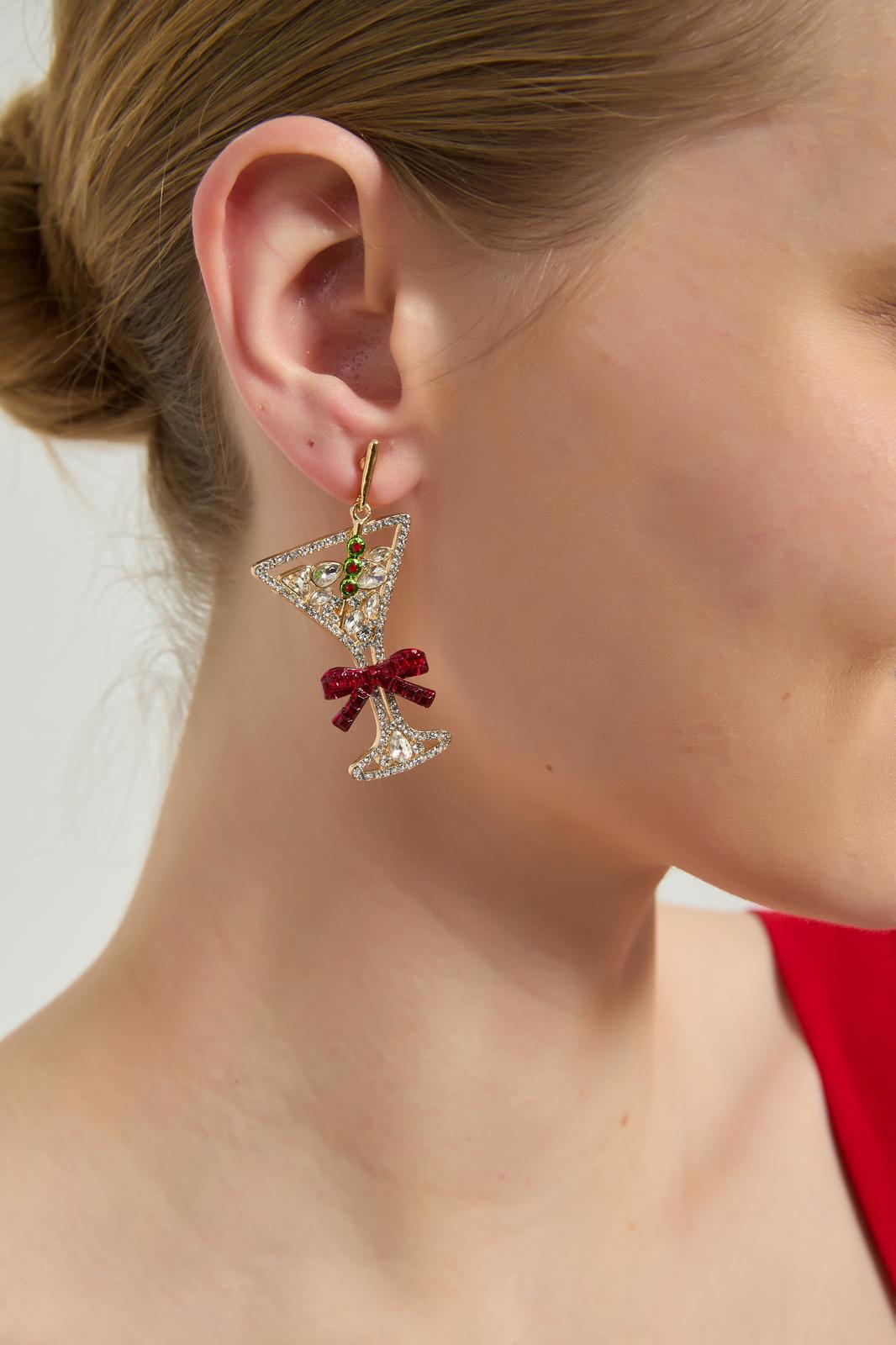 martini earrings sparkling party design