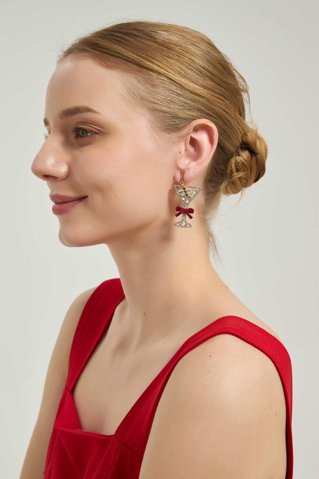 martini earrings cocktail-inspired earrings