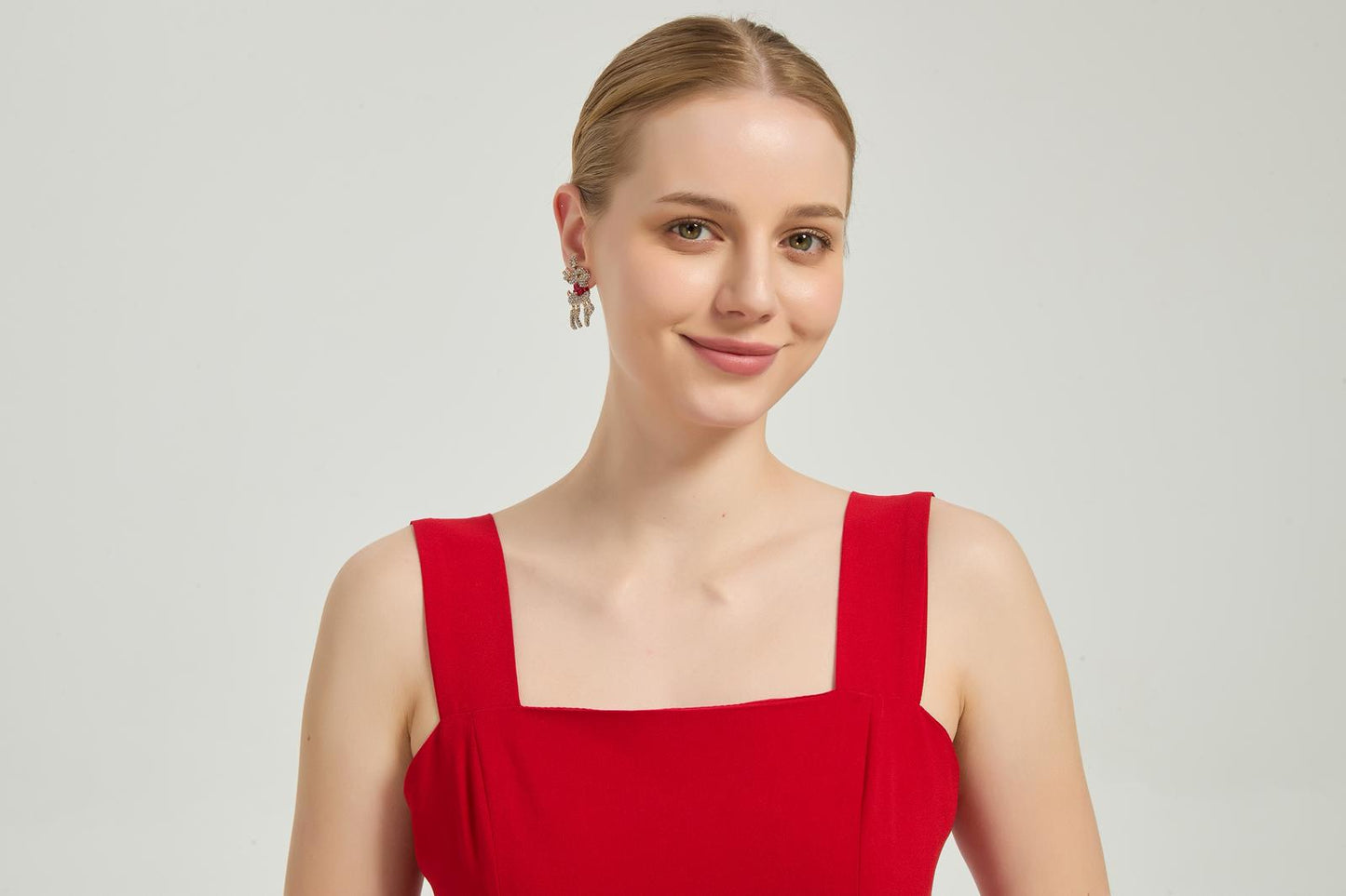 Reindeer Rhinestone Earrings glitter reindeer design