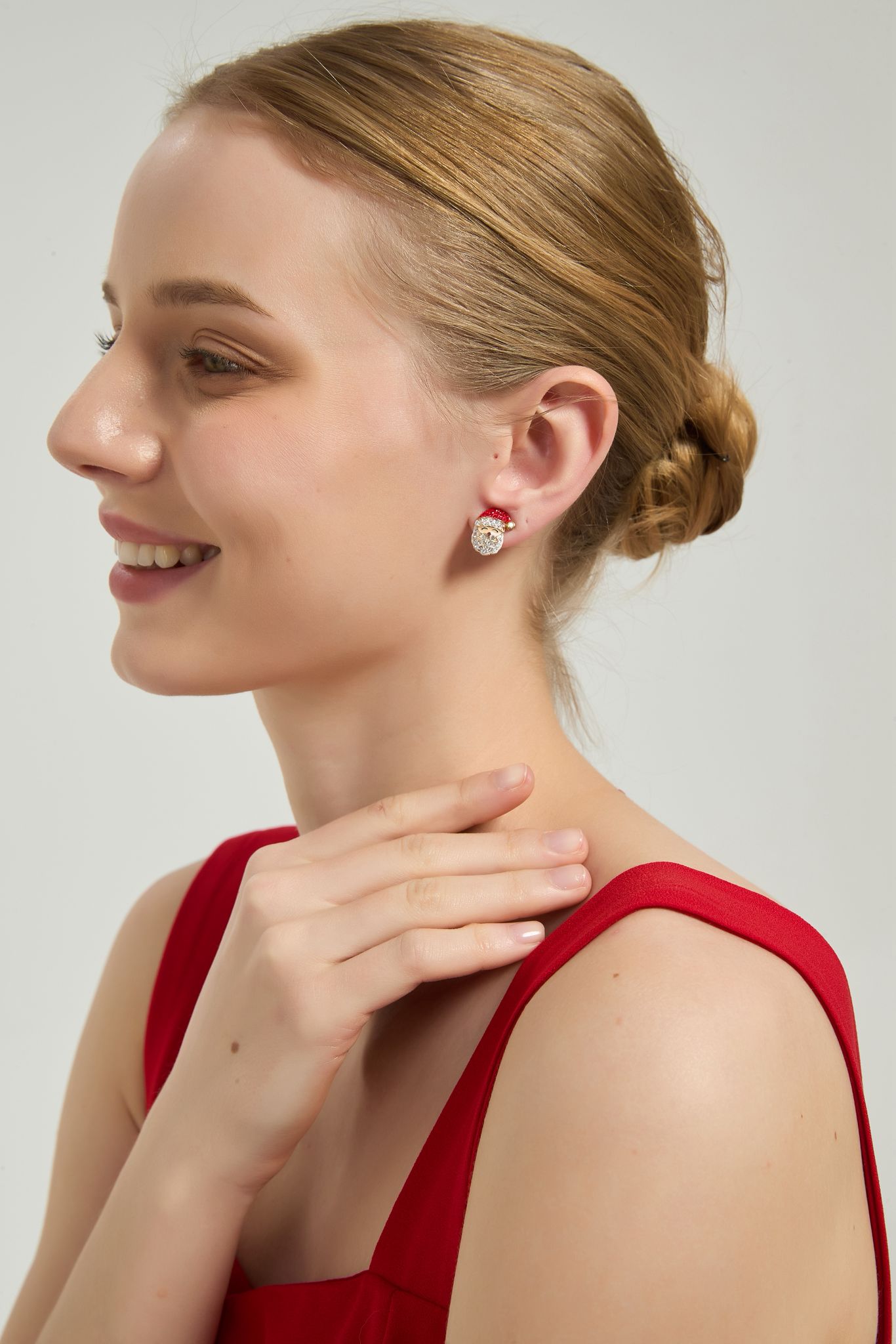 Santa's Grin Earrings festive christmas design